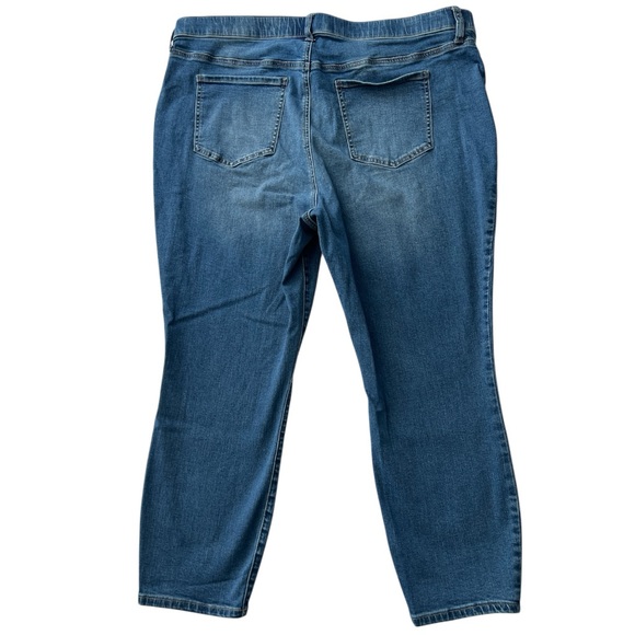 Wonderly Pull-On High Rise Skinny Crop Women's Blue Denim Jeans - 20W - Picture 2 of 11